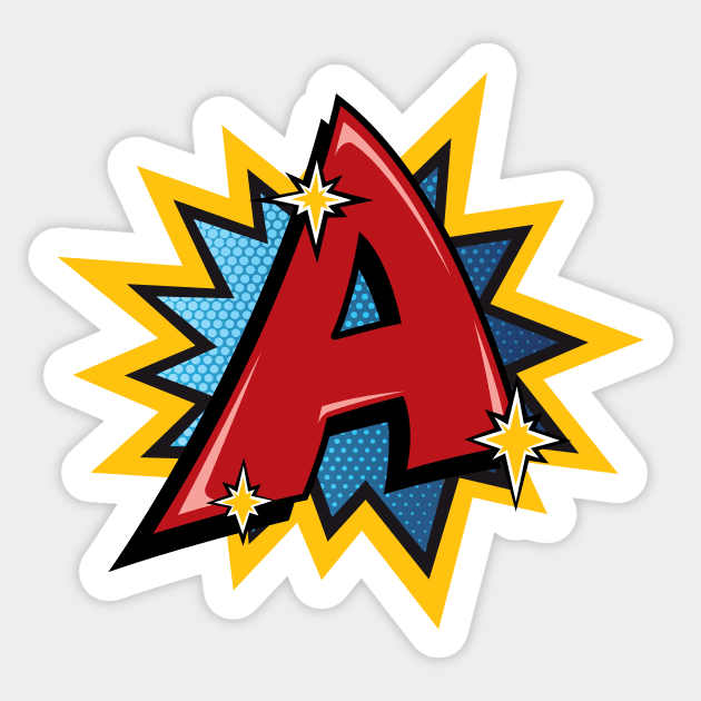 Captain Amazing A Only Sticker by andrewjeweleye